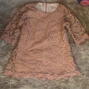 Flower Girl Dress, Lace Dress 3/4 Sleeve Dress
